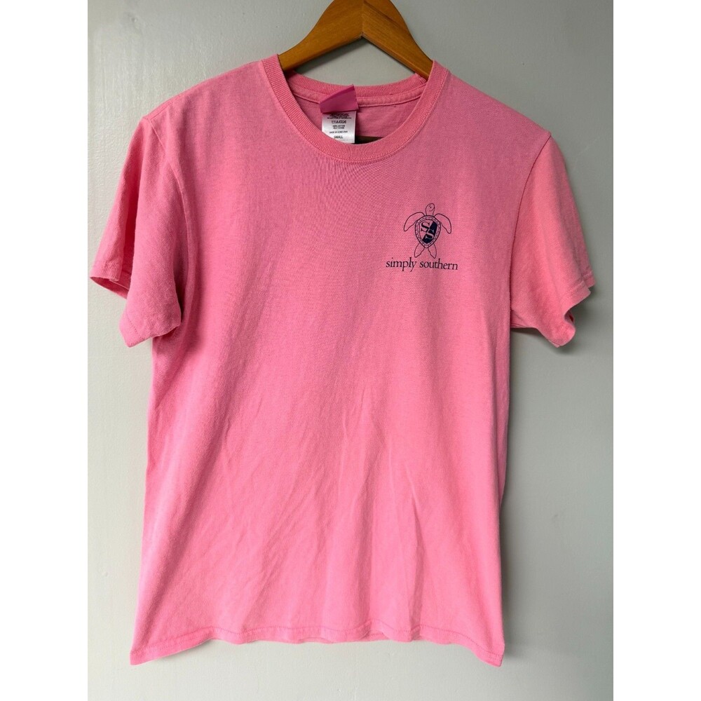 Simply Southern T Shirt Small Pink Puppies Pig Humble Kind Cotton Graphic Tee